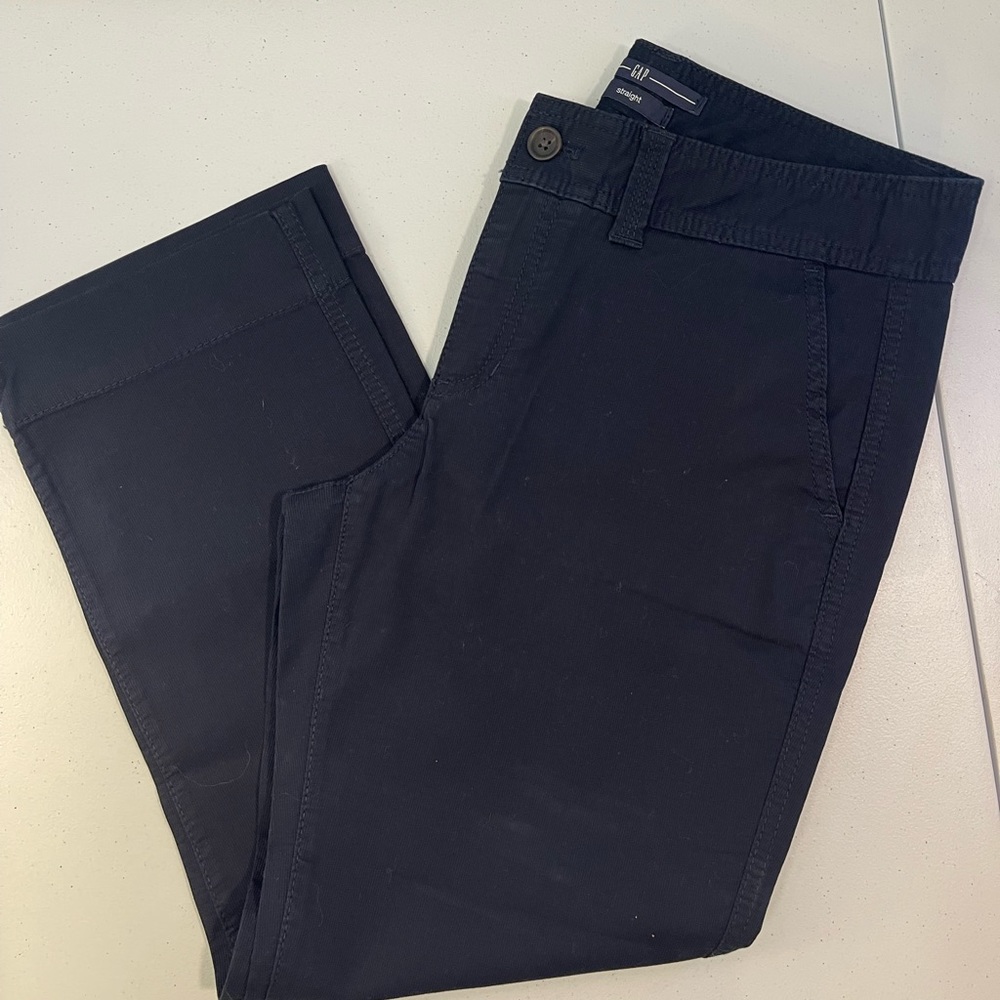 Gap straight stretch pants navy work wear‎ school wear size 6